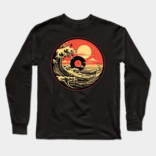 Vinyl Record in the Japanese style Wave Sea Long Sleeve T-Shirt